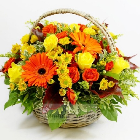Букет "Нонна" цветы в корзине